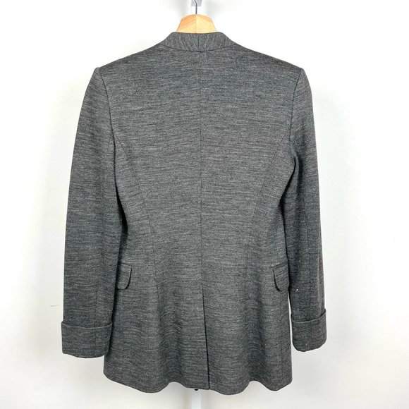 Theory Tivona Blazer Open Front Collarless Cuffed Jacket Gray LIKE NEW Size 0 - Picture 2 of 6